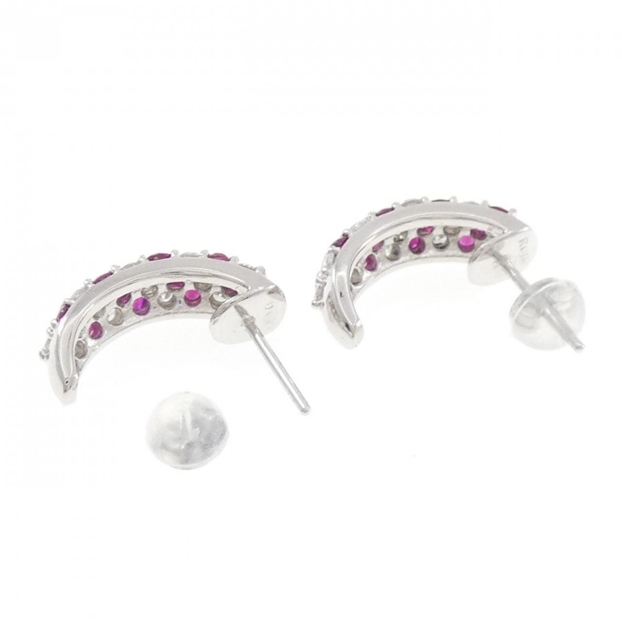 PT900 ルビー ピアス 0.80CT