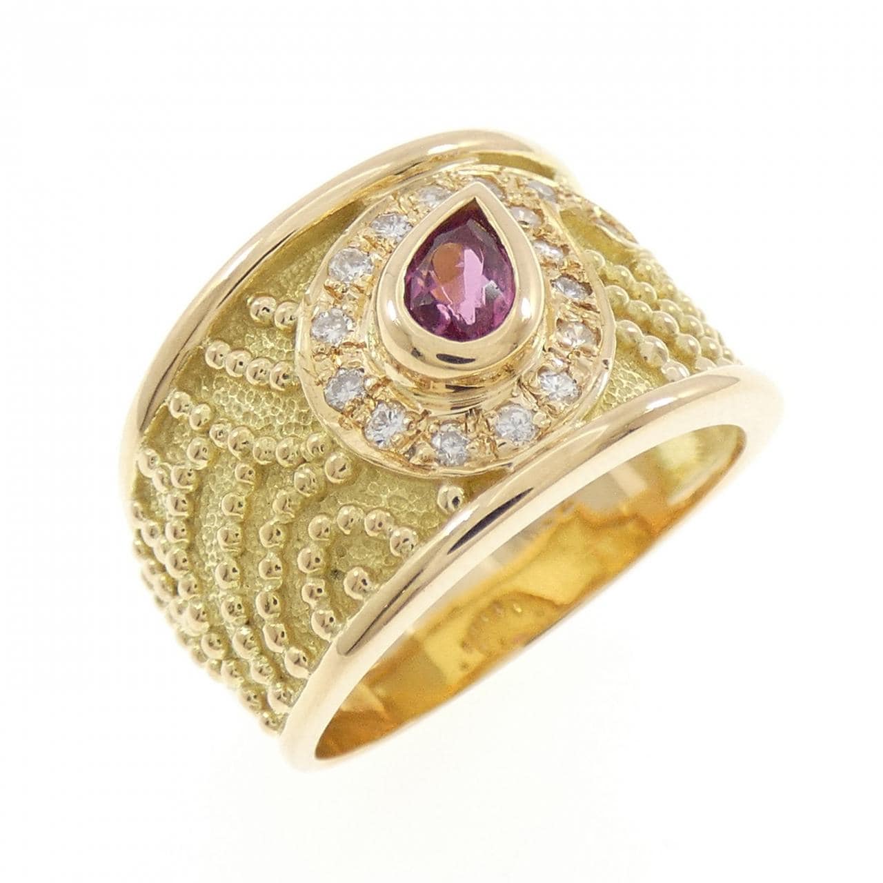 K18YG トルマリン リング 0.24CT