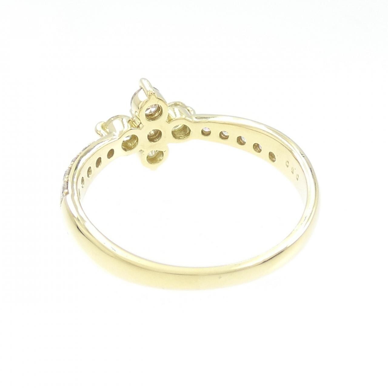【新品】K18YG フラワー ダイヤモンド リング 0.50CT