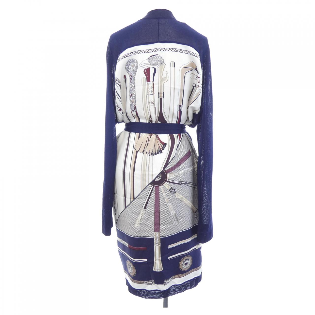 エルメス HERMES CANNES ET CANNES *17-7756 ツイルレーヌ ロングカーディガン