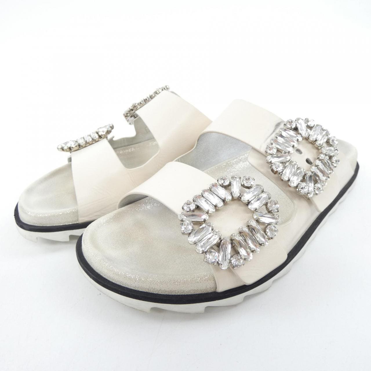 ロジェヴィヴィエ ROGER VIVIER ストラスバックル スライディーヴィヴ サンダル