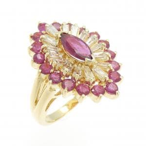 K18YG ルビー リング 2.34CT