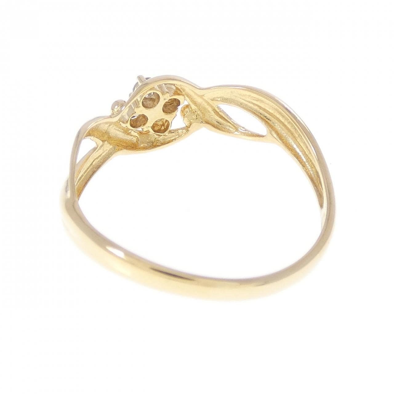 K18YG フラワー ダイヤモンド リング 0.10CT