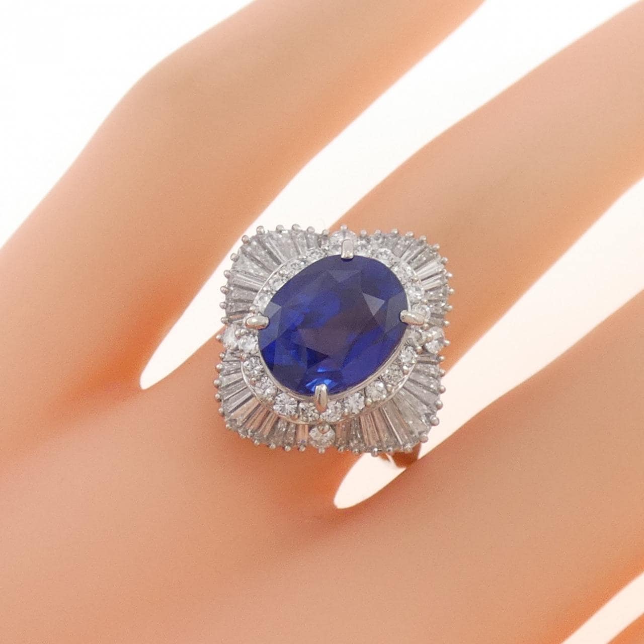 PT900 非加熱 サファイヤ リング 4.54CT スリランカ産
