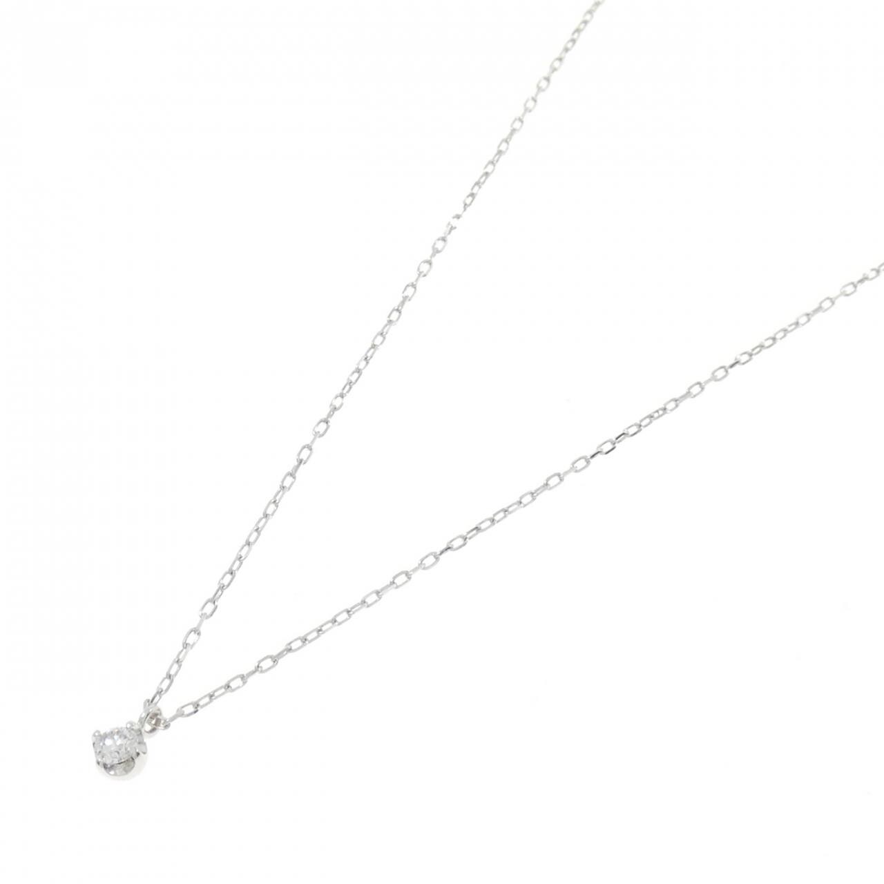 K10WG ソリティア ダイヤモンド ネックレス 0.08CT