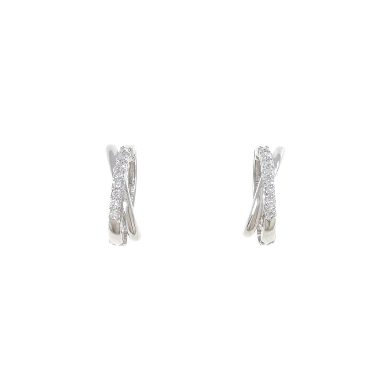 K18WG ダイヤモンド イヤリング 0.08CT
