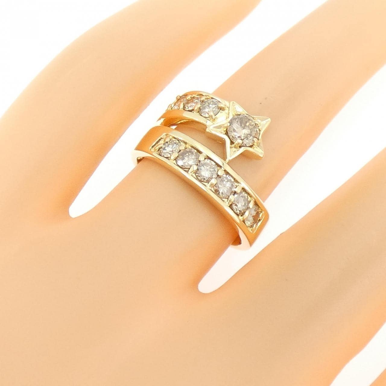 K18YG スター ダイヤモンド リング 1.00CT