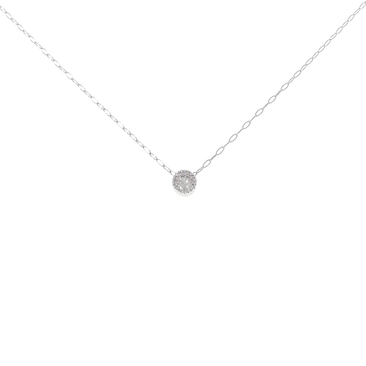 PT900/PT850 ソリティア ダイヤモンド ネックレス 0.08CT