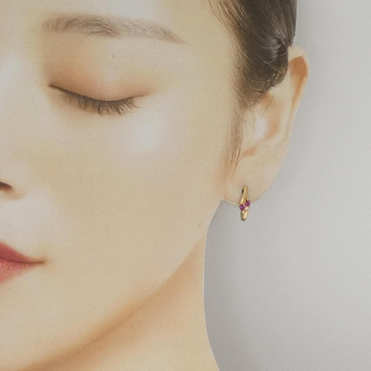 K18YG ルビー ピアス