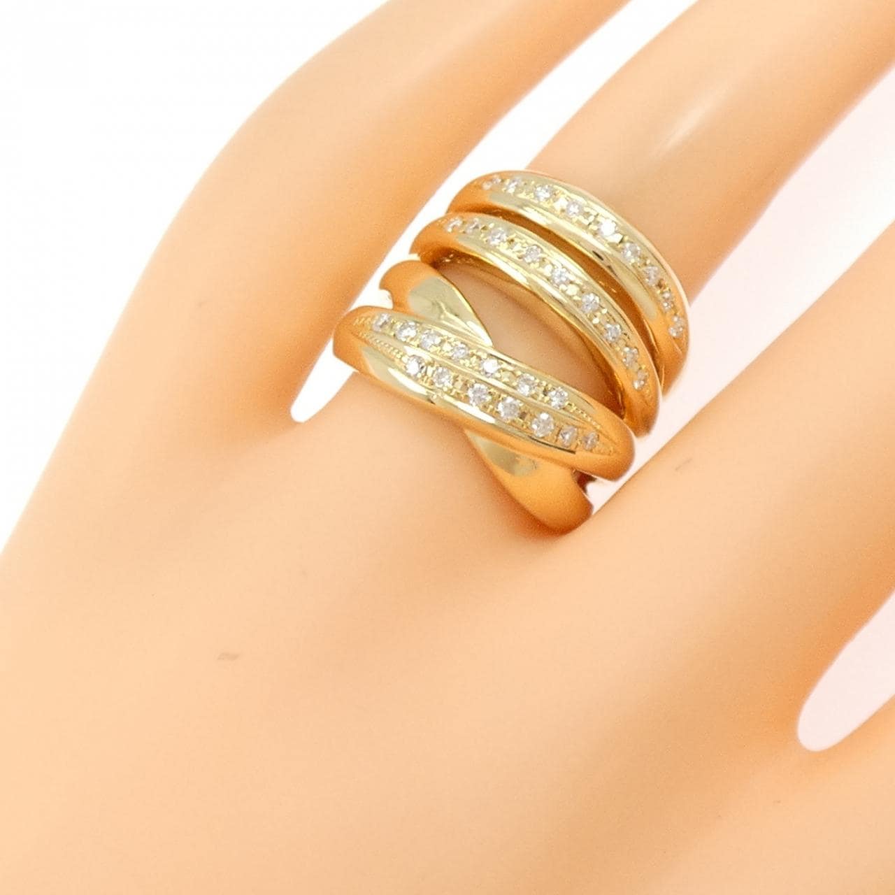 K18YG ダイヤモンド リング 0.32CT