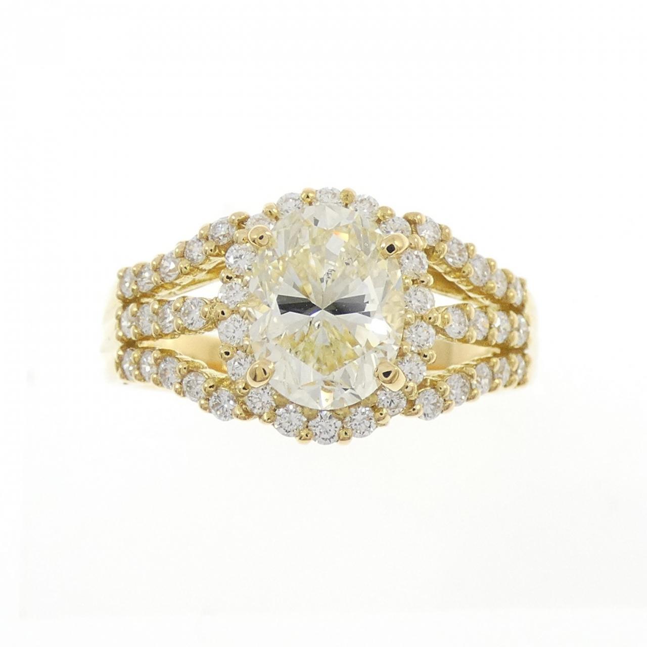 [Remake] K18YG Diamond Ring 1.583CT VLY SI2 Oval Cut