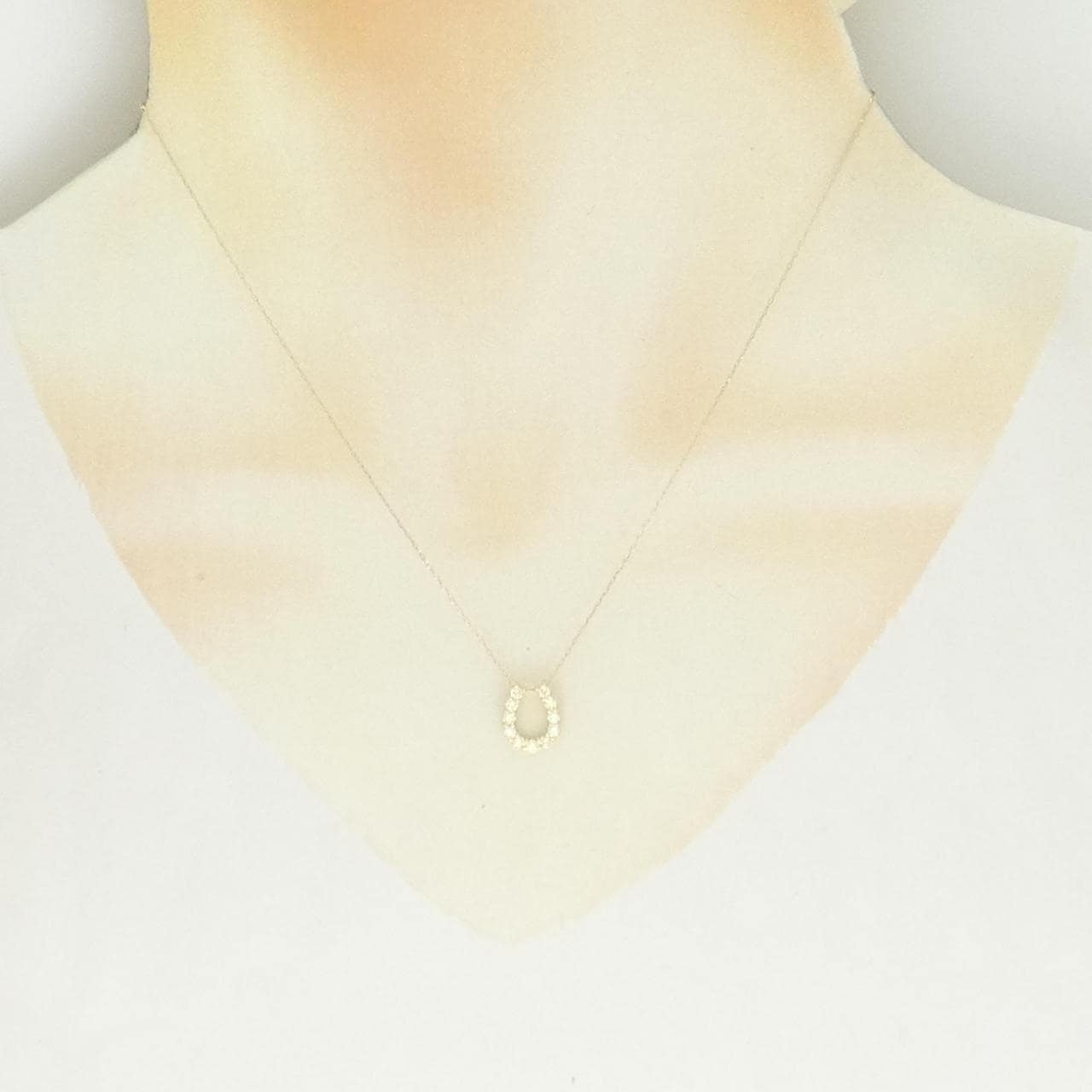 【新品】K18YG ホースシュー ダイヤモンド ネックレス 0.30CT