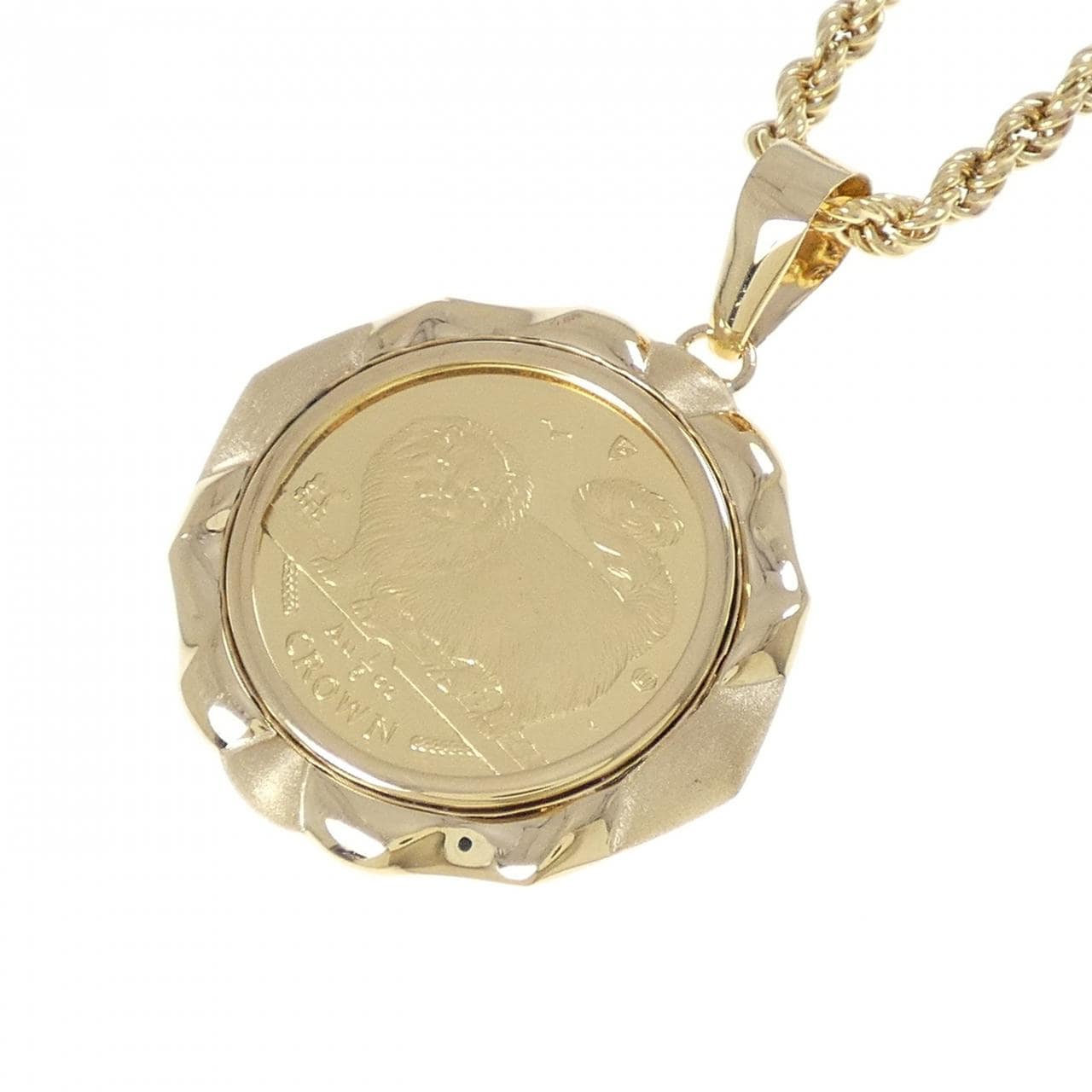 K18/750(枠) コイン ネックレス
