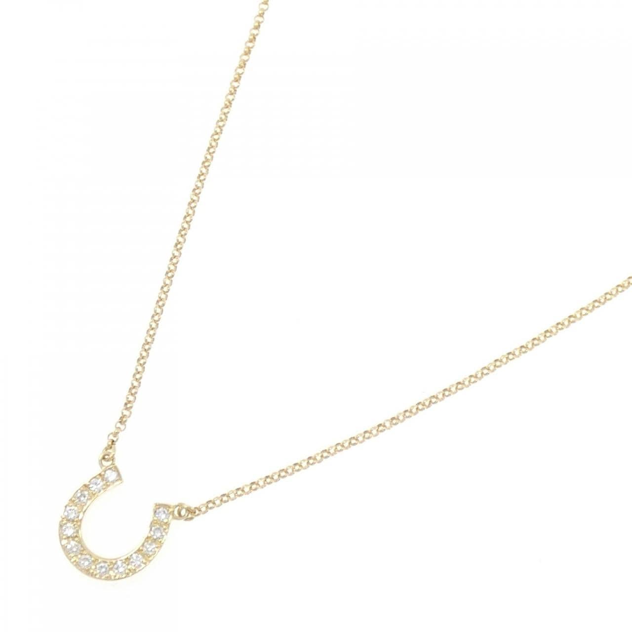 K18YG ホースシュー ダイヤモンド ネックレス 0.19CT