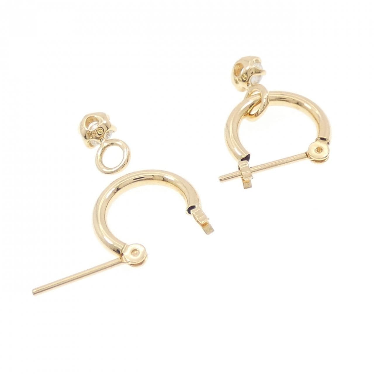 K18YG 2WAY ダイヤモンド ピアス 0.2CT
