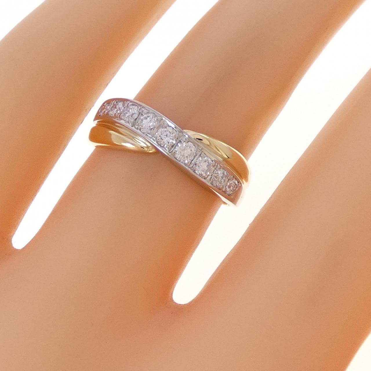 K18YG/PT900 ダイヤモンド リング 0.28CT