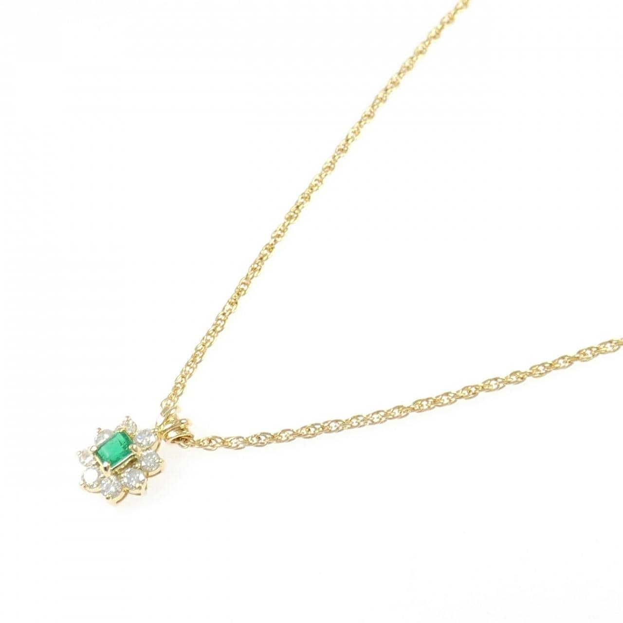 K18YG エメラルド ネックレス 0.35CT