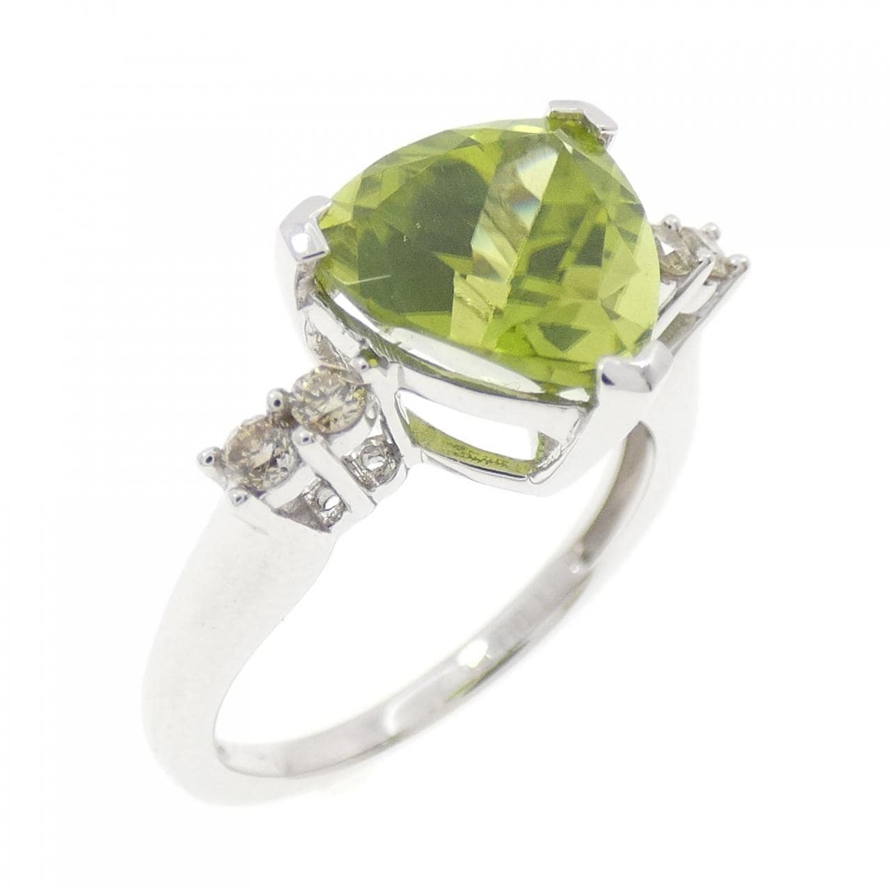 K18WG ペリドット リング 2.50CT