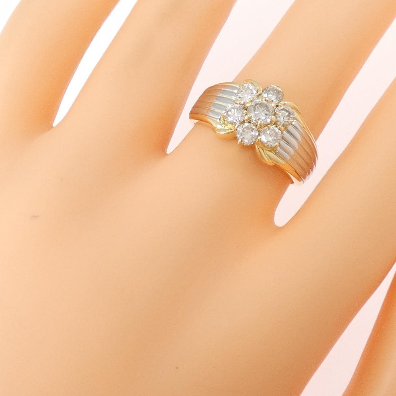 K18YG/PT900 ダイヤモンド リング 1.03CT