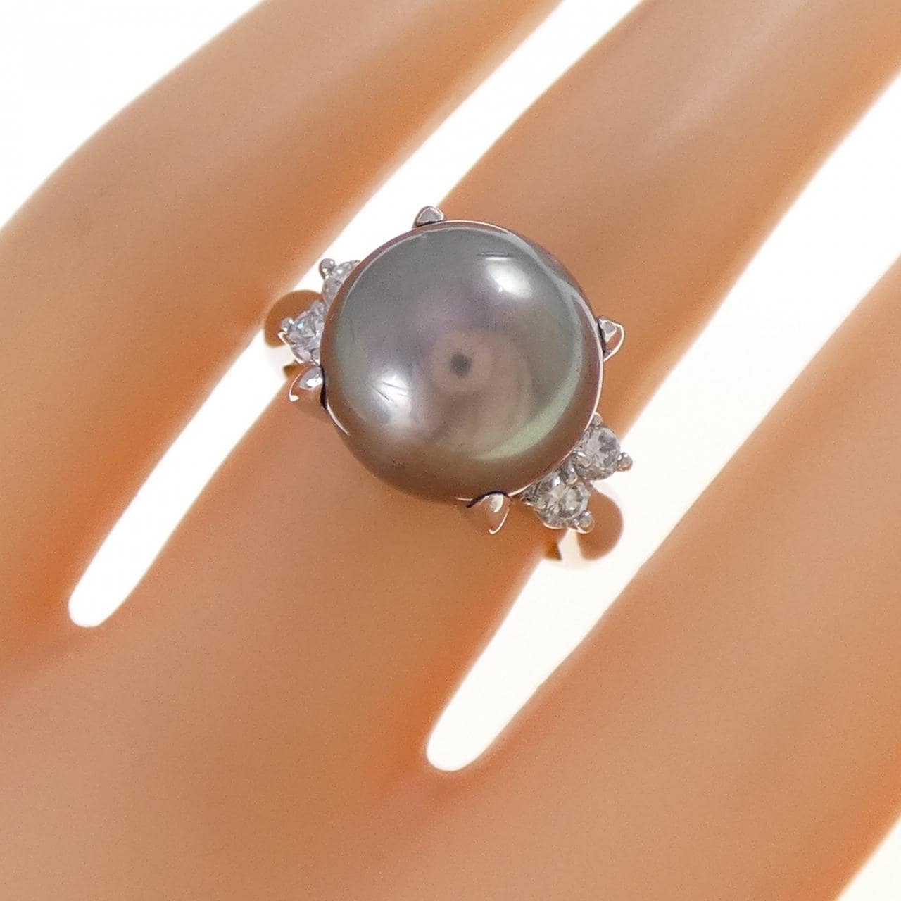 PT900黒蝶珍珠戒指11.7毫米