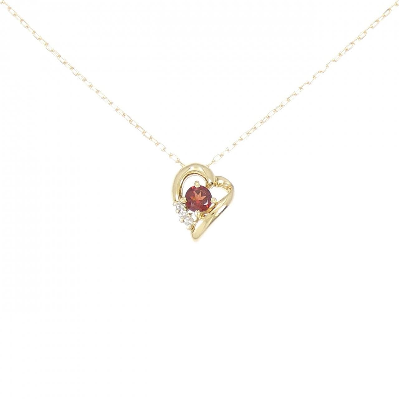 K18YG heart Garnet necklace