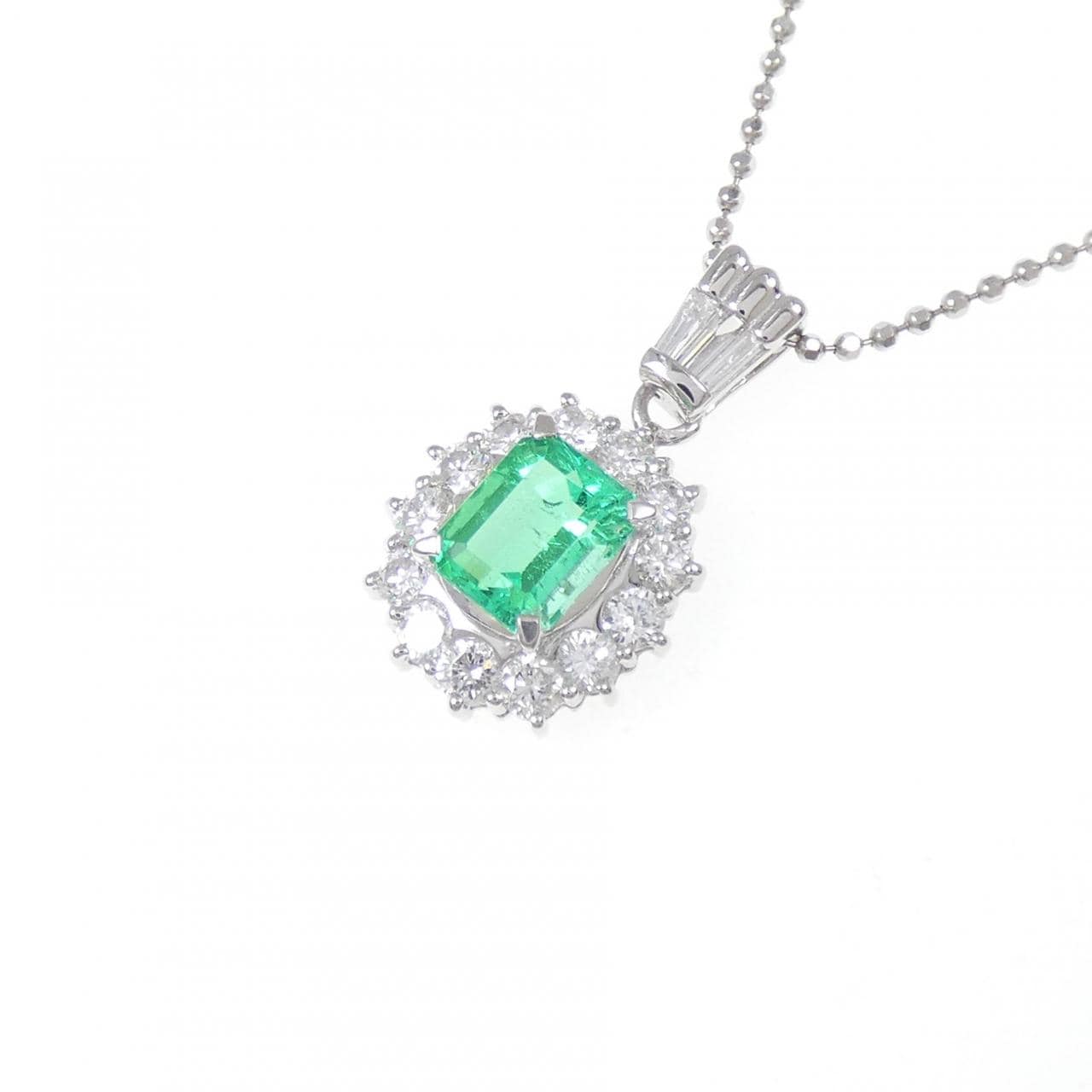 PT900/PT850 エメラルド ネックレス 0.69CT