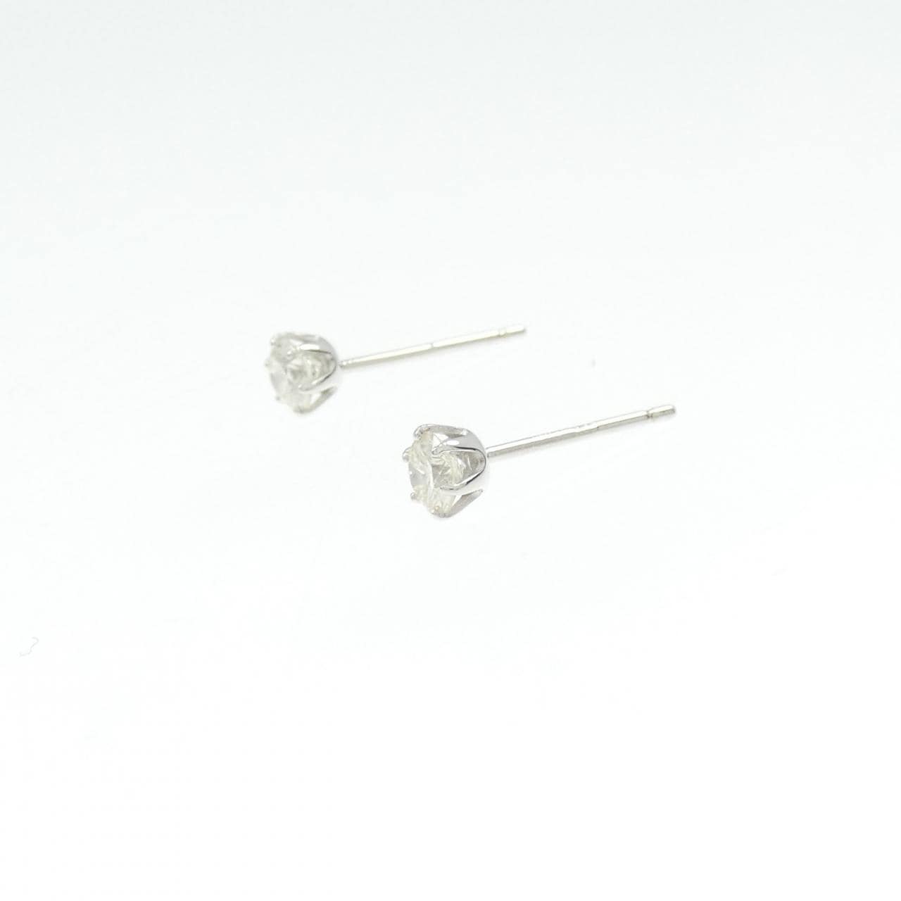 K18WG ソリティア ダイヤモンド ピアス 0.30CT