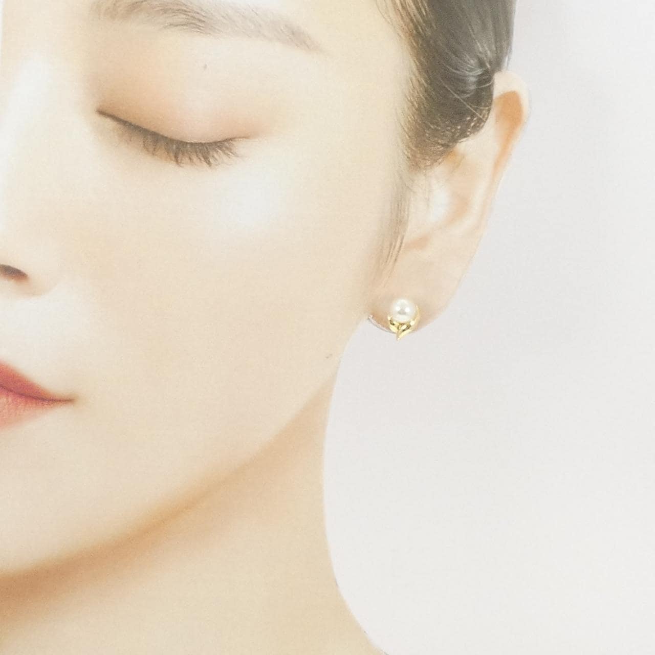 K18YG アコヤパール ピアス 6.6mm