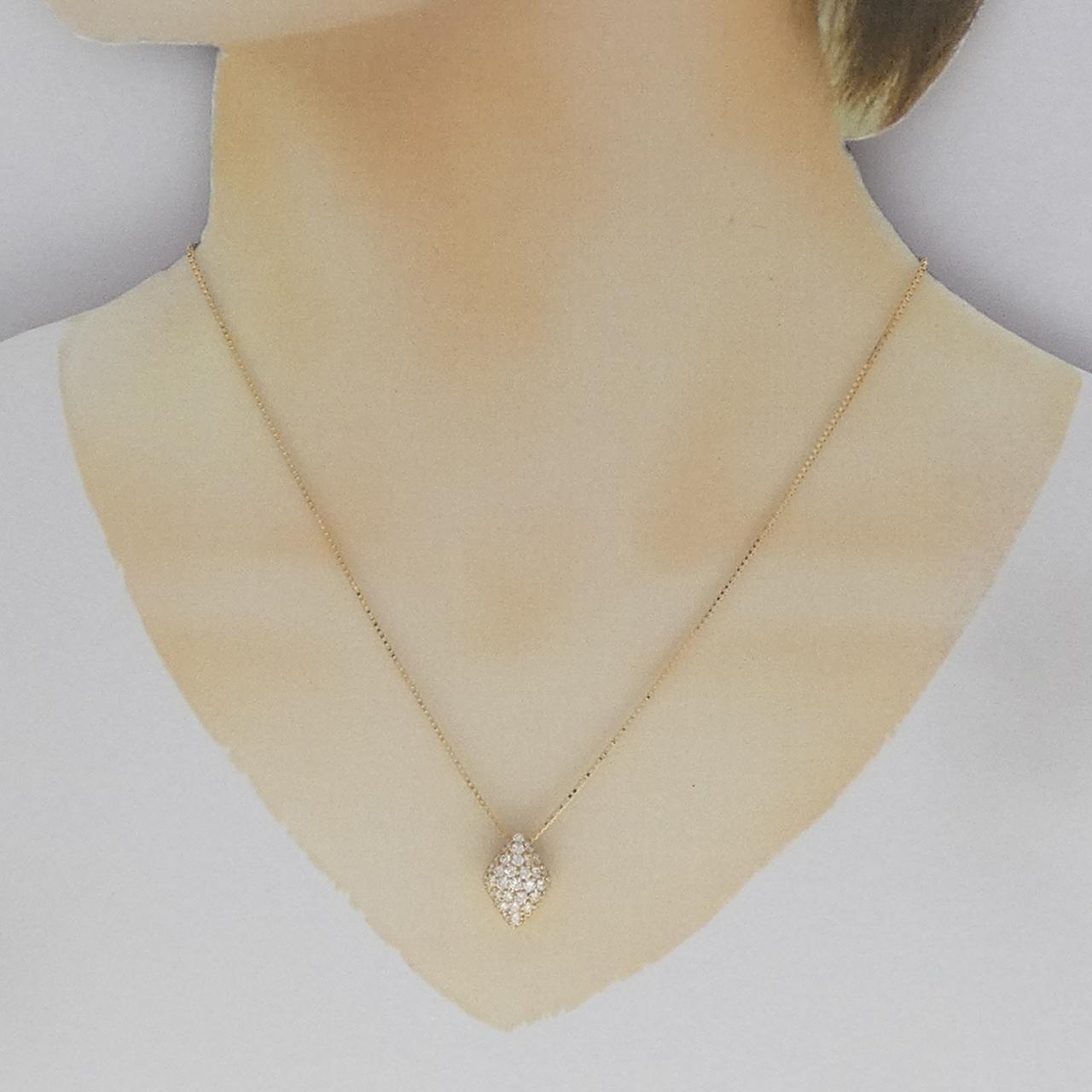 750YG/K18YG Pavé Diamond Necklace 1.01CT