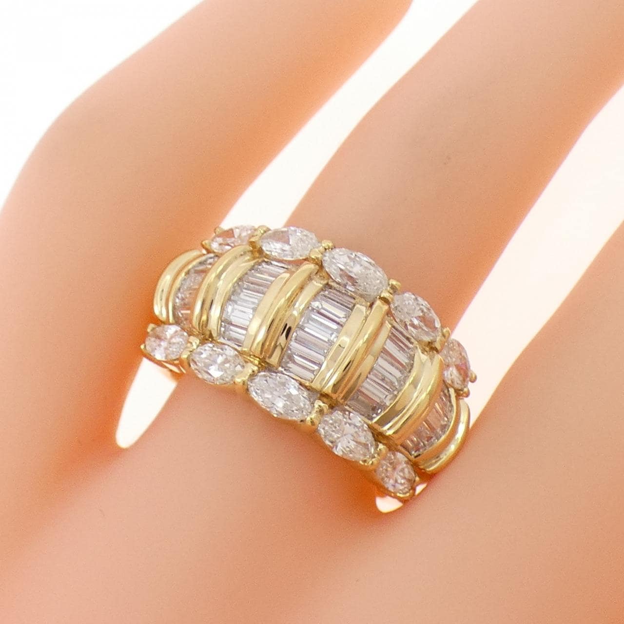 K18YG ダイヤモンド リング 2.02CT