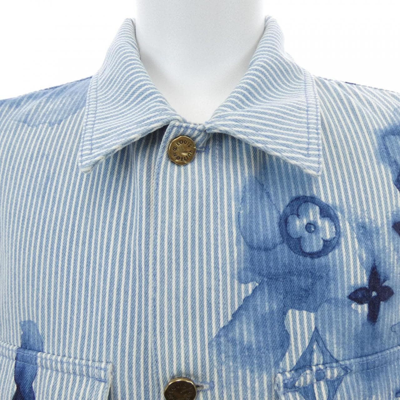 ルイヴィトン LOUIS VUITTON ストライプモノグラムワークウェア HLS05WBX7 デニムジャケット