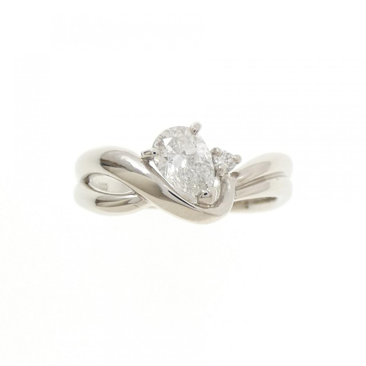 PT900 ダイヤモンド リング 0.501CT F SI2 ペアシェイプ