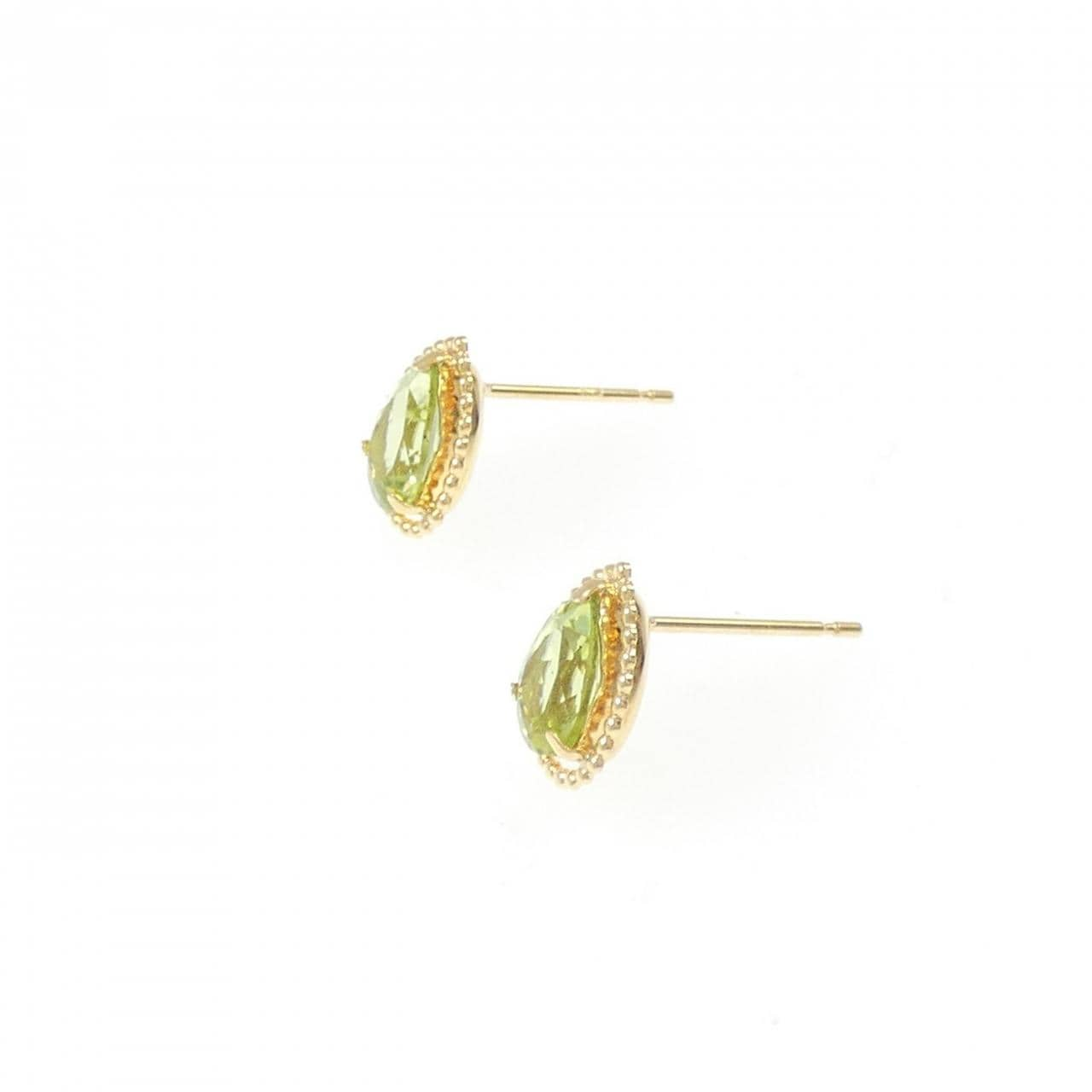 K18YG Peridot earrings