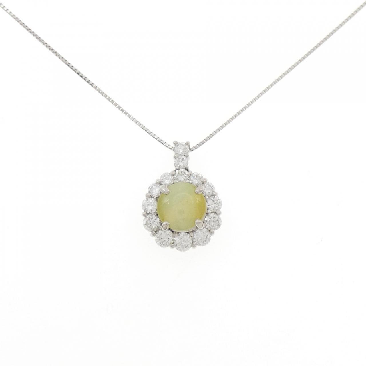 PT900/PT850 クリソベリルキャッツ ネックレス 4.26CT