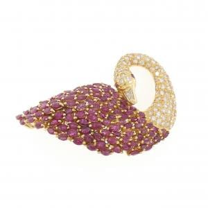 K18YG ルビー ブローチ 8.65CT