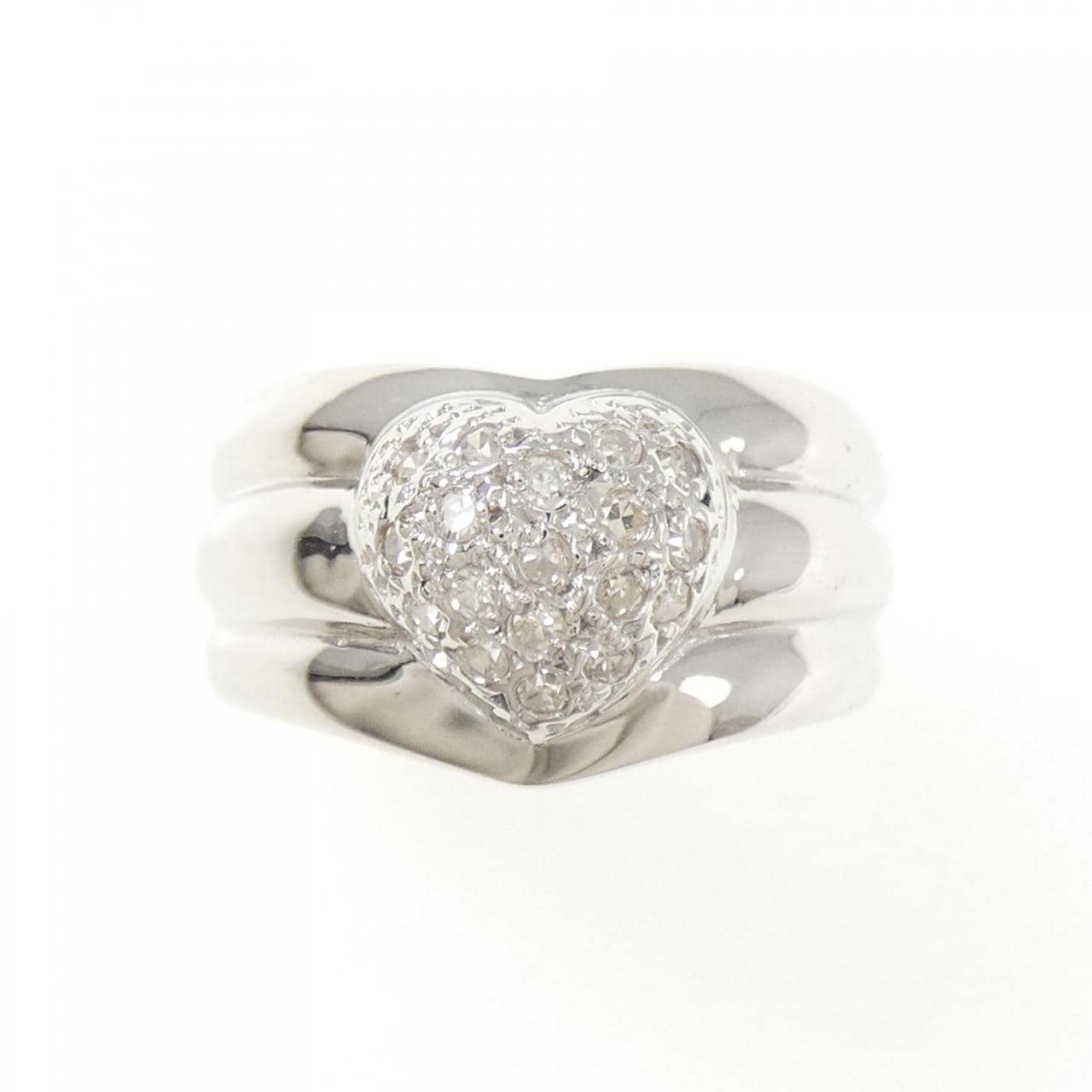 K14WG ハート ダイヤモンド リング 0.17CT