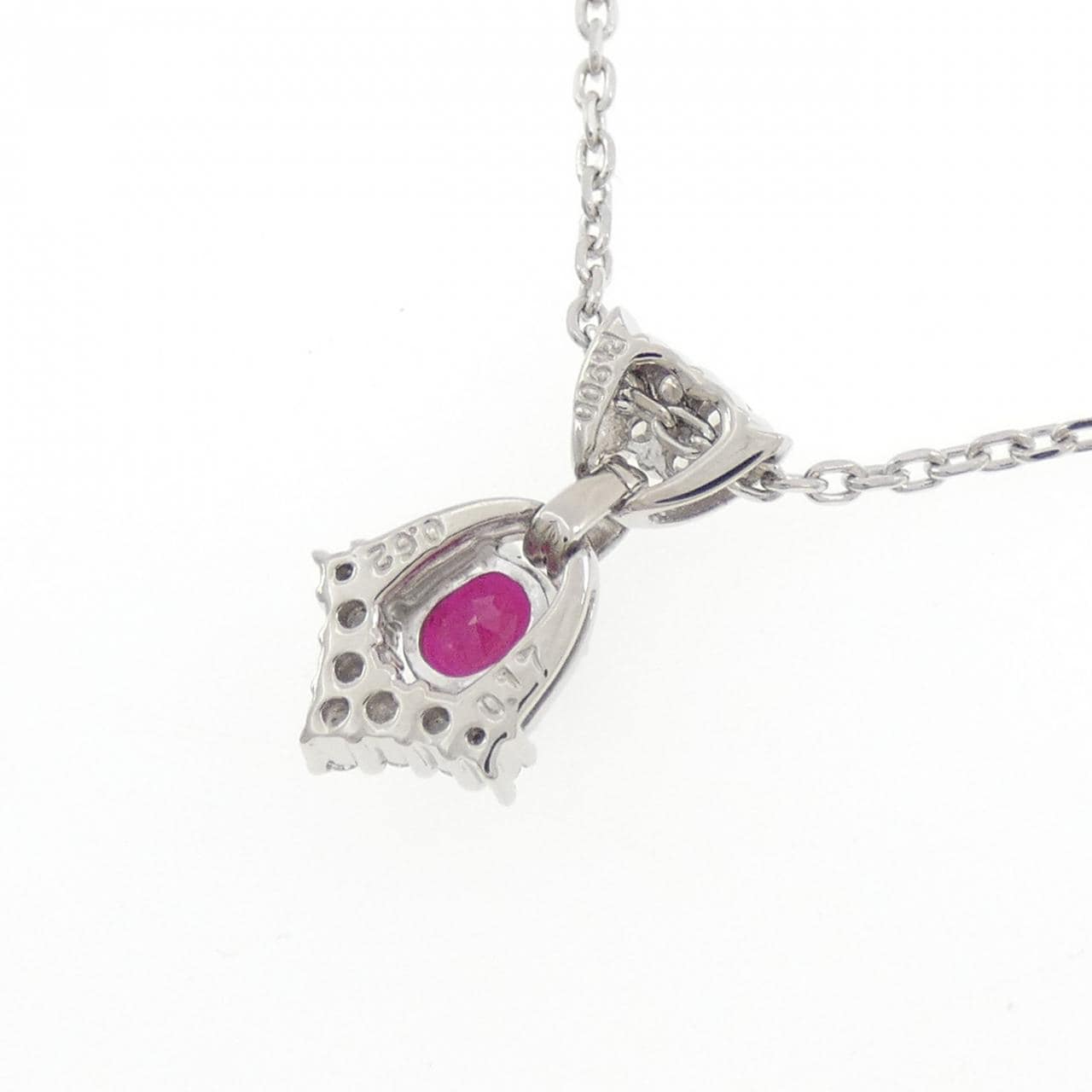 PT900/PT850 ルビー ネックレス 0.62CT