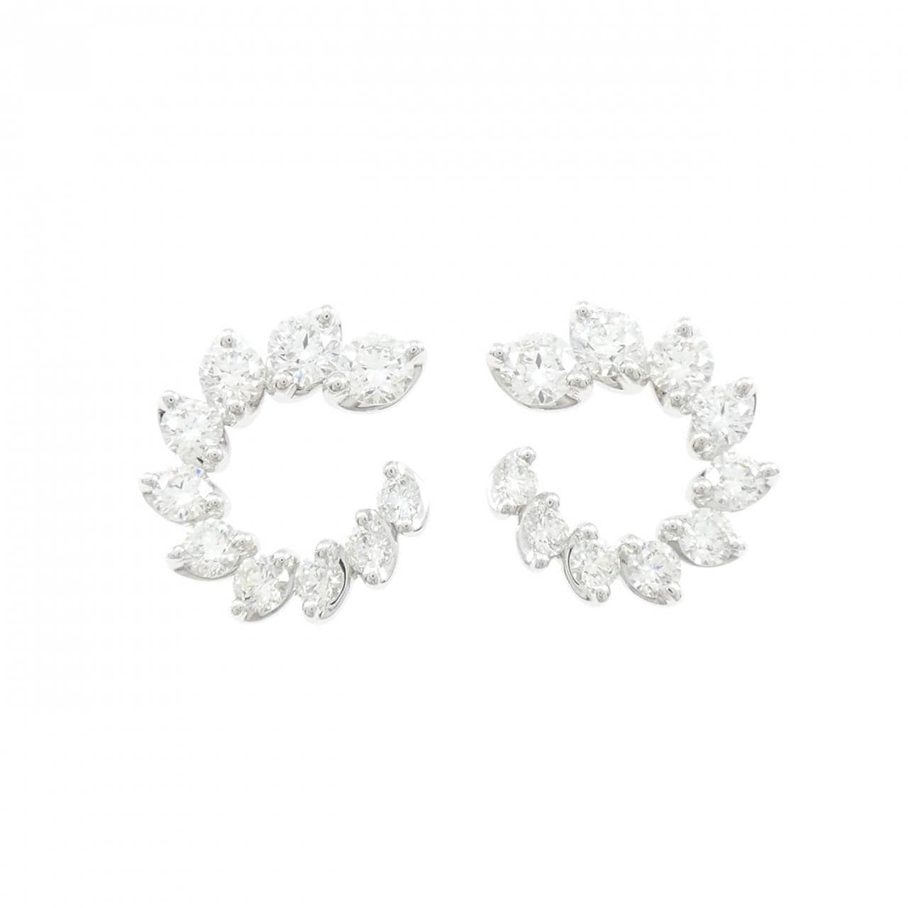 K18WG ダイヤモンド ピアス 1.66CT
