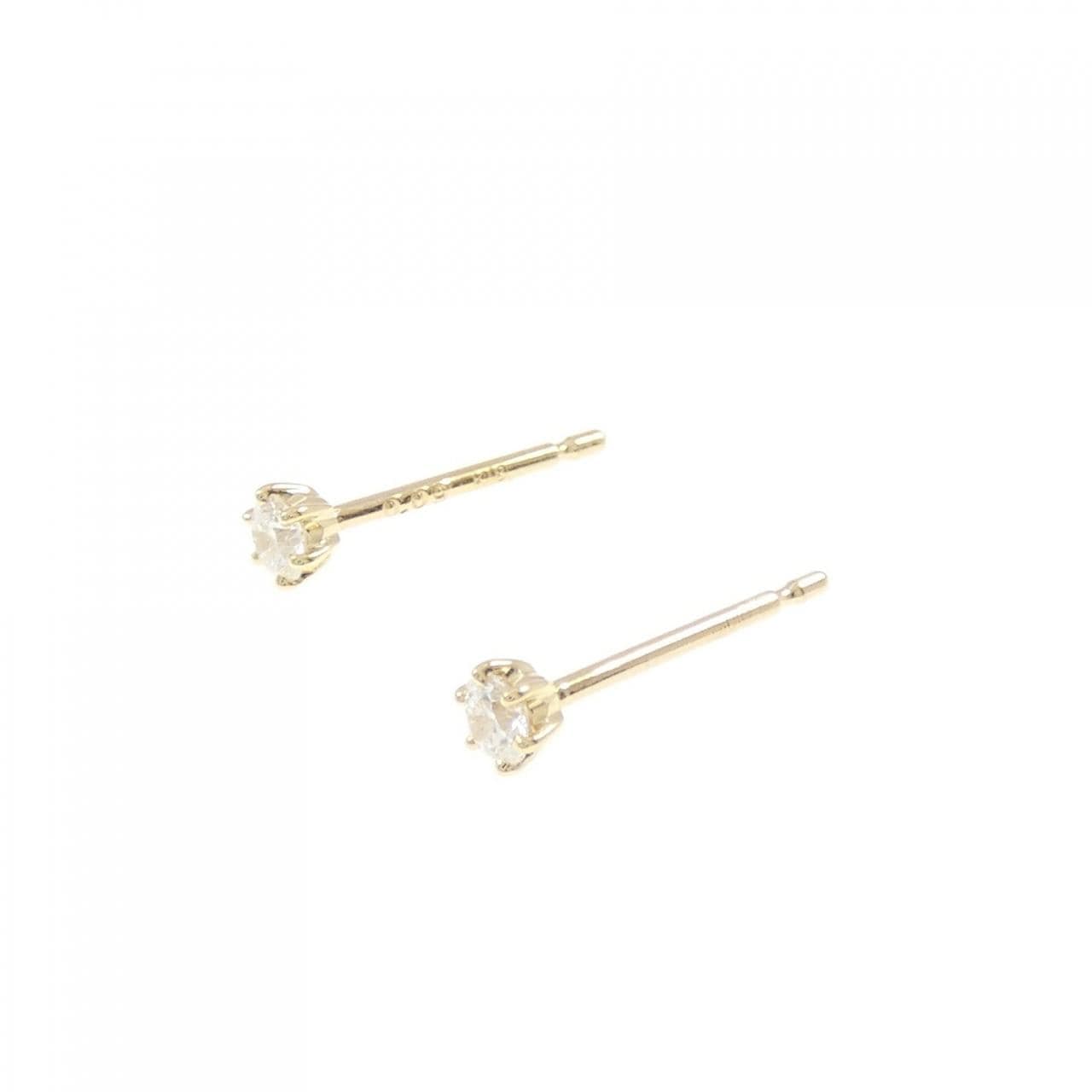 K18YG ソリティア ダイヤモンド ピアス 0.18CT