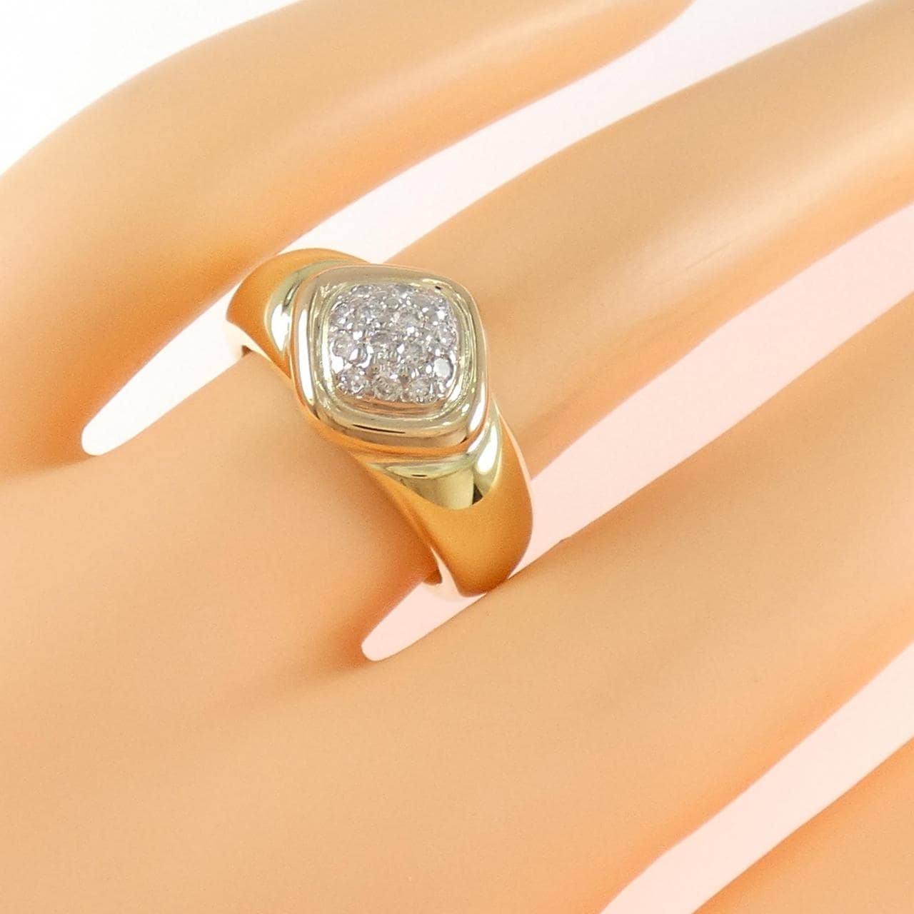 K18YG/PT900/K18PG ダイヤモンド リング 0.22CT