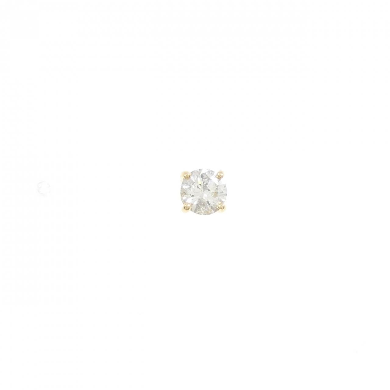 【リメイク】K18YG/ST ソリティア ダイヤモンド ピアス 0.349CT G I1 Good 片耳