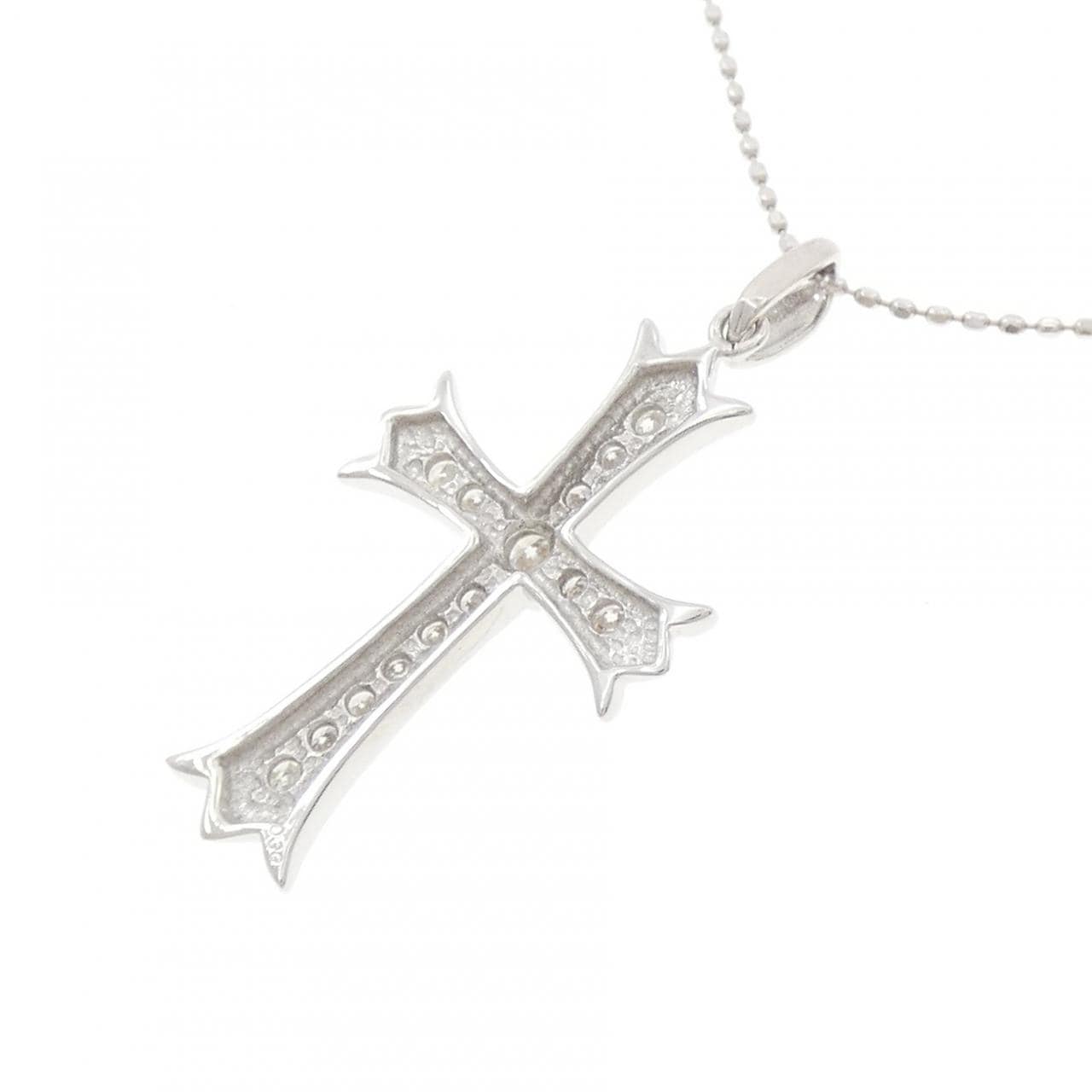 K18WG クロス ダイヤモンド ネックレス 0.30CT