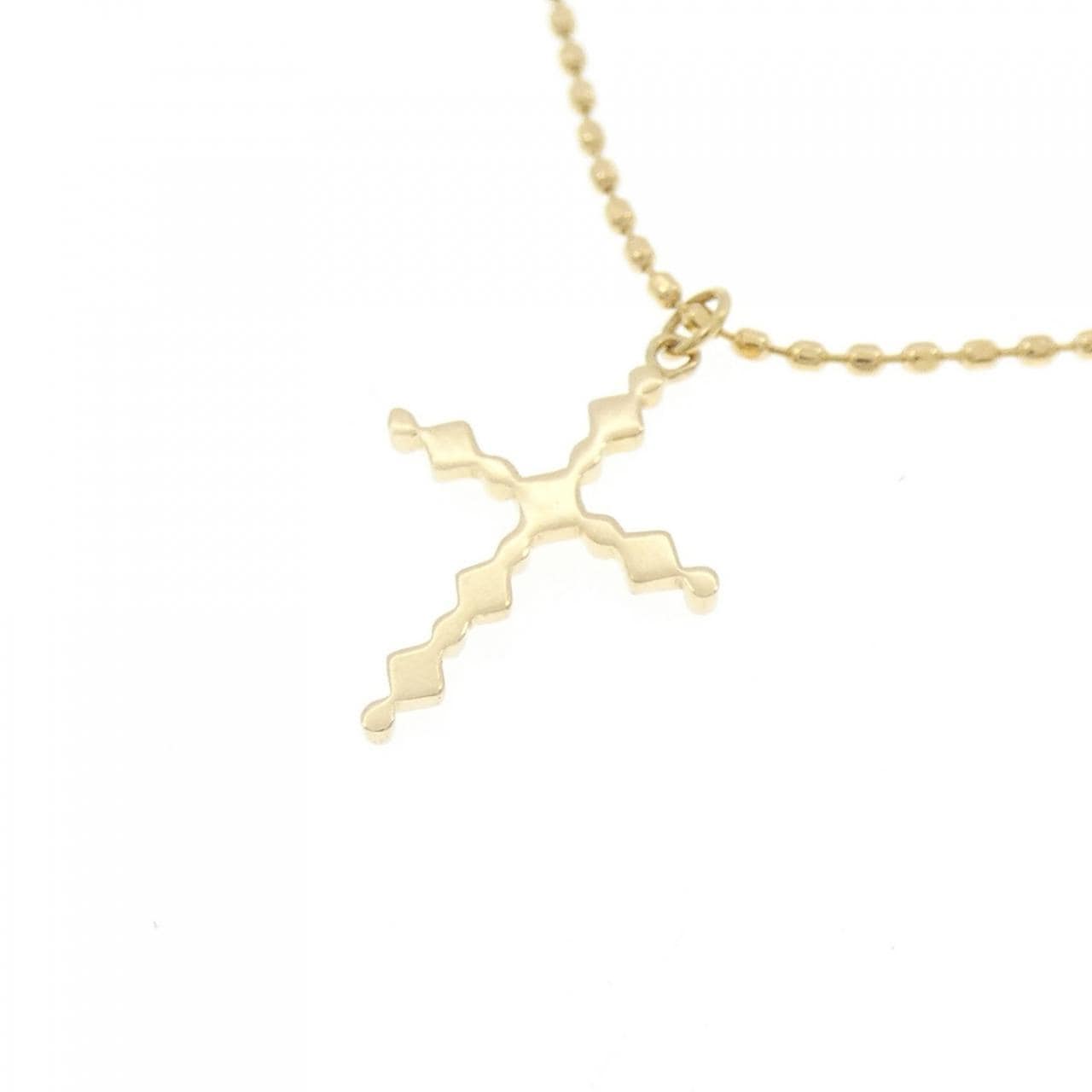 K18YG クロス ダイヤモンド ネックレス