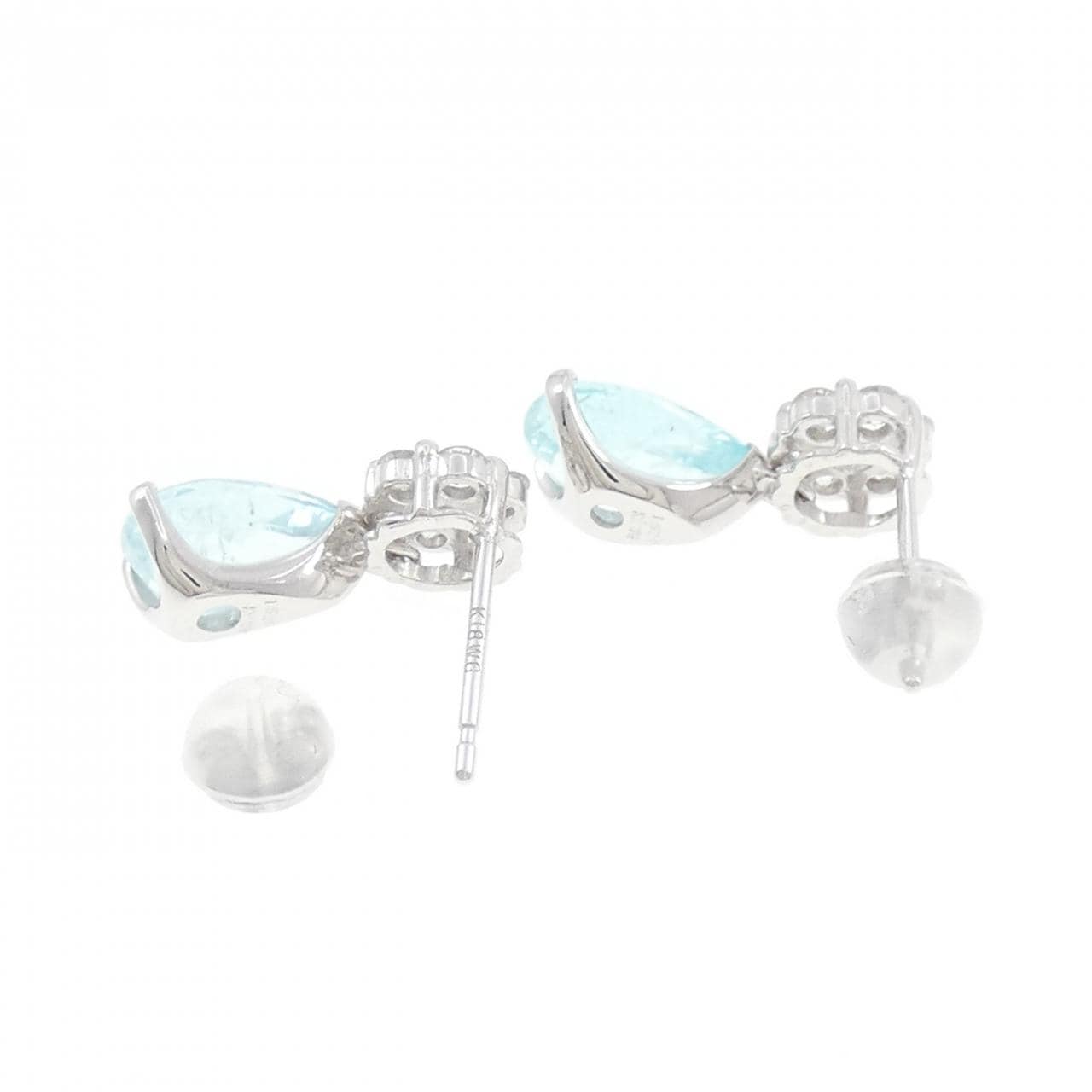 K18WG パライバトルマリン ピアス 3.053CT