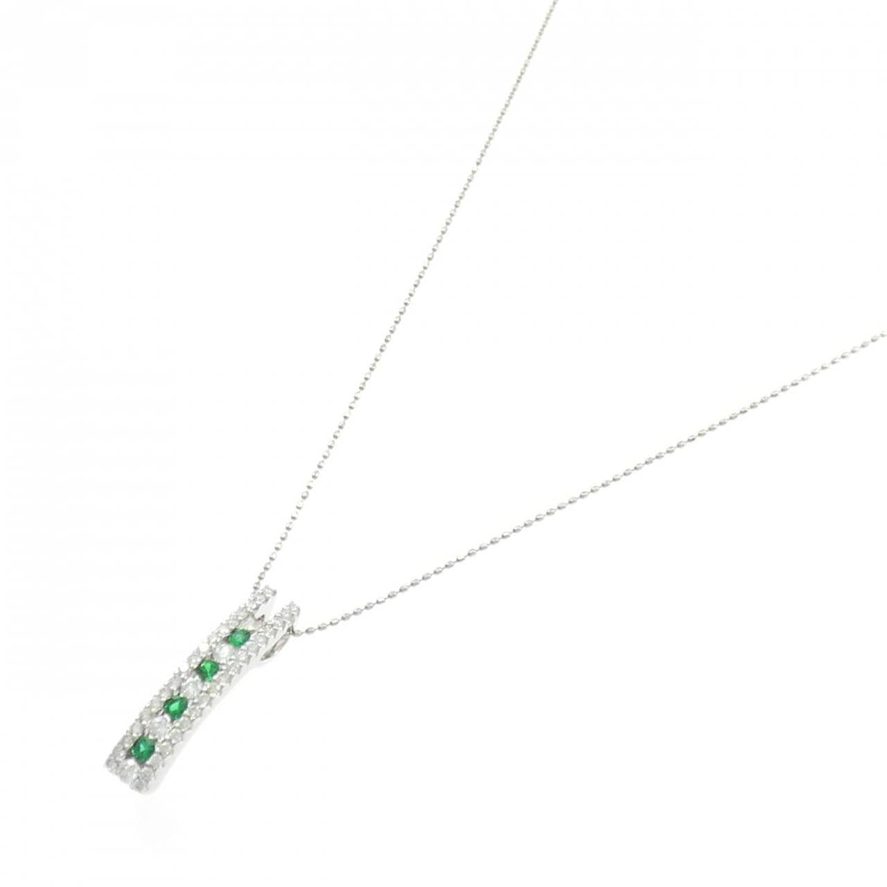 PT900/PT850 エメラルド ネックレス 0.16CT