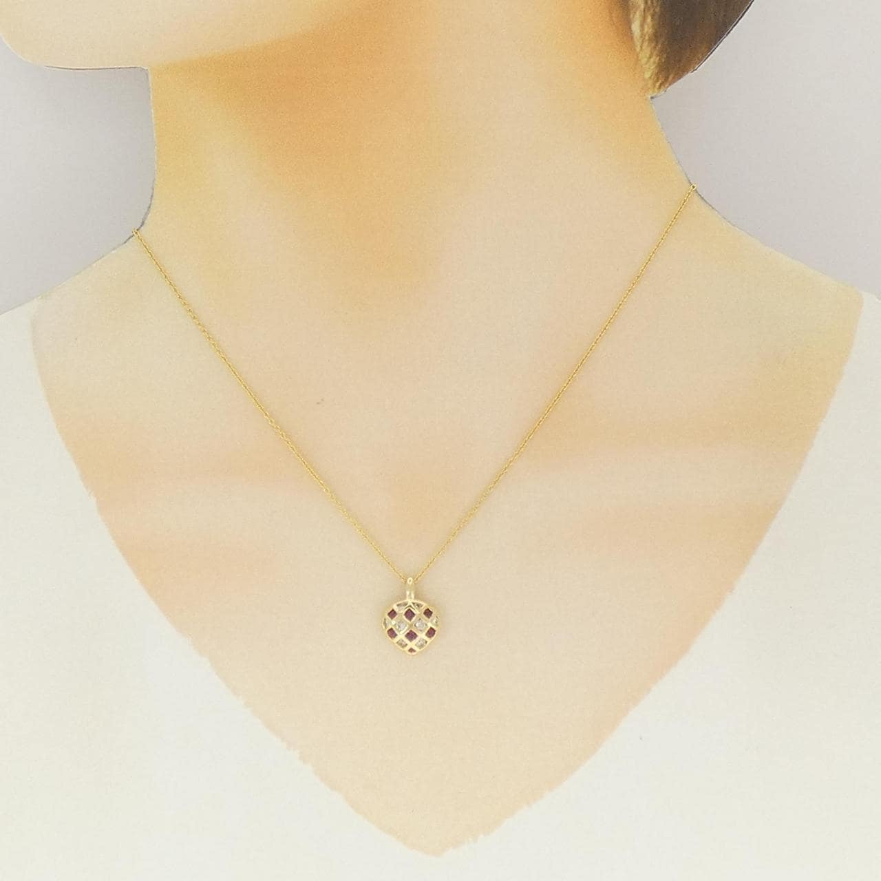K18YG ルビー ネックレス 0.36CT