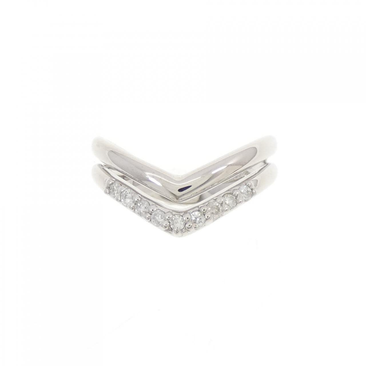 K18WG ダイヤモンド ピンキー リング 0.09CT
