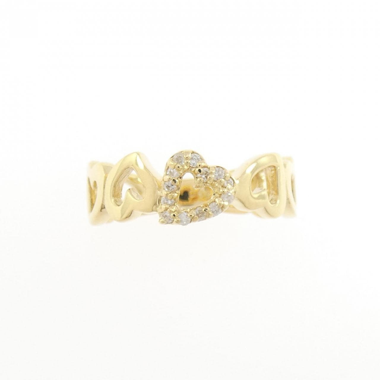 K18YG ハート ダイヤモンド リング 0.09CT