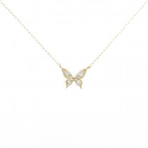 【新品】K18YG バタフライ ダイヤモンド ネックレス 0.05CT