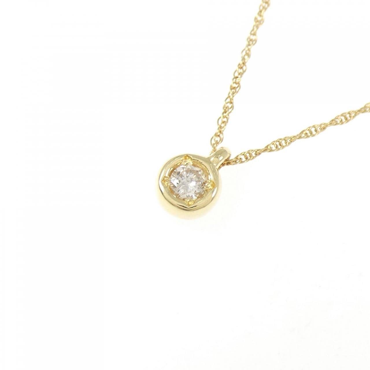 K18YG ソリティア ダイヤモンド ネックレス